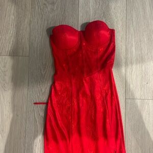 red maxi dress